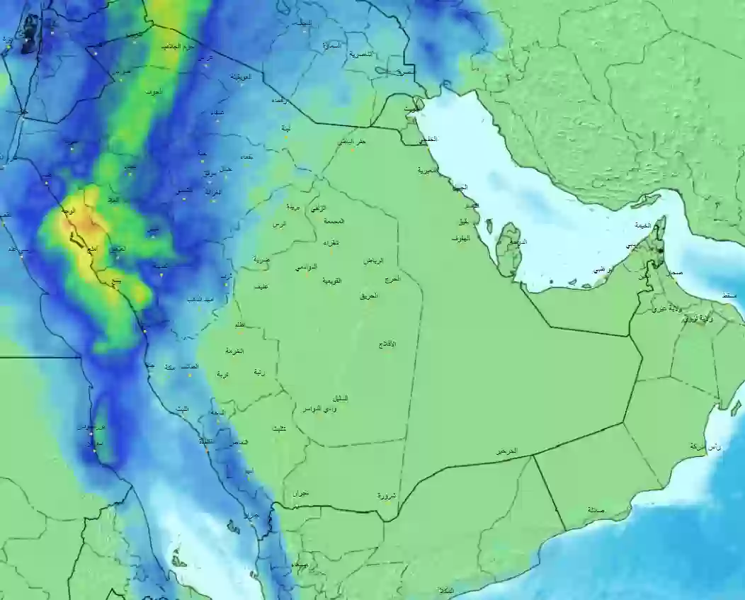 حالة مطرية غزيرة متوقعة على بعض مناطق المملكة 